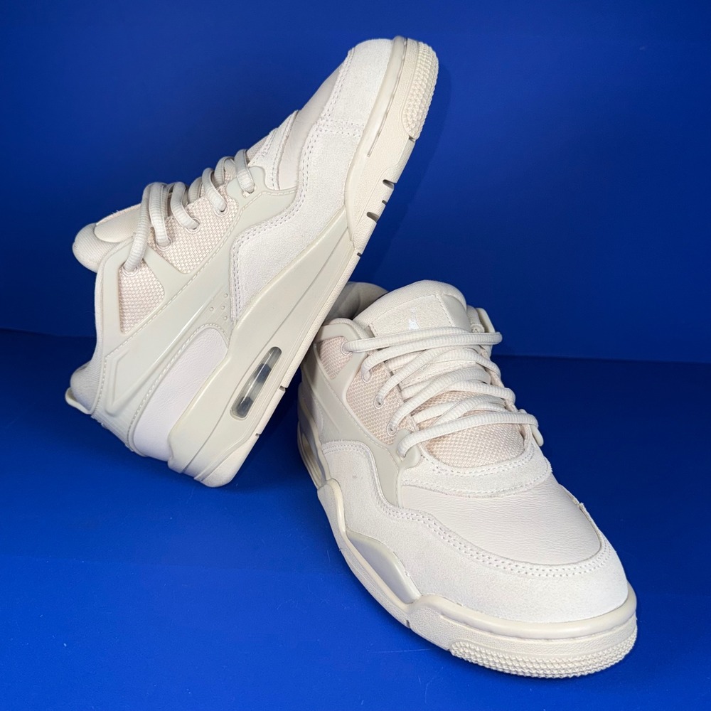 Air Jordan‎ 4 RM Women's Size 7 Cream Tan Leather Athletic Shoes FQ7940 200 - Picture 8 of 9
